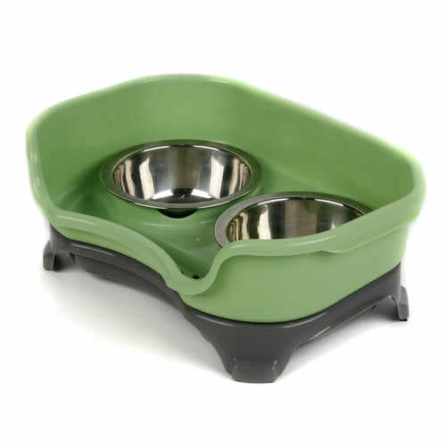 Pet bowl cat double basin splash-proof stainless steel bowl