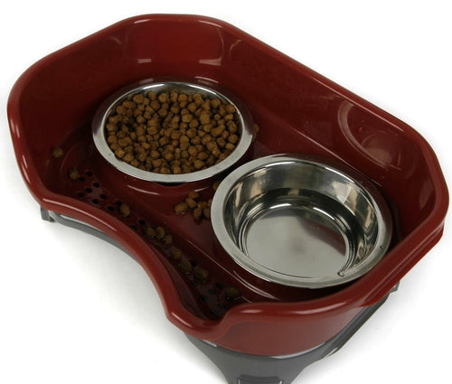 Pet bowl cat double basin splash-proof stainless steel bowl